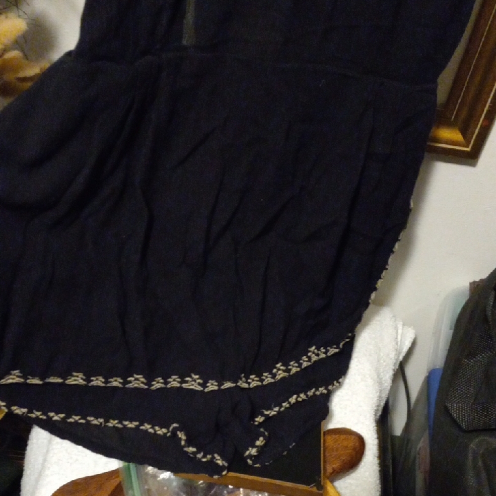 Free People Black and Gold Jumpsuit 2" Inseam - Picture 3 of 10